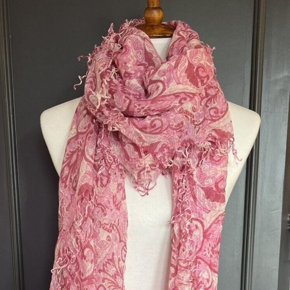 New Authentic Chan Luu Bohemian Print Cashmere Silk Scarf Color: Meadow Mauve